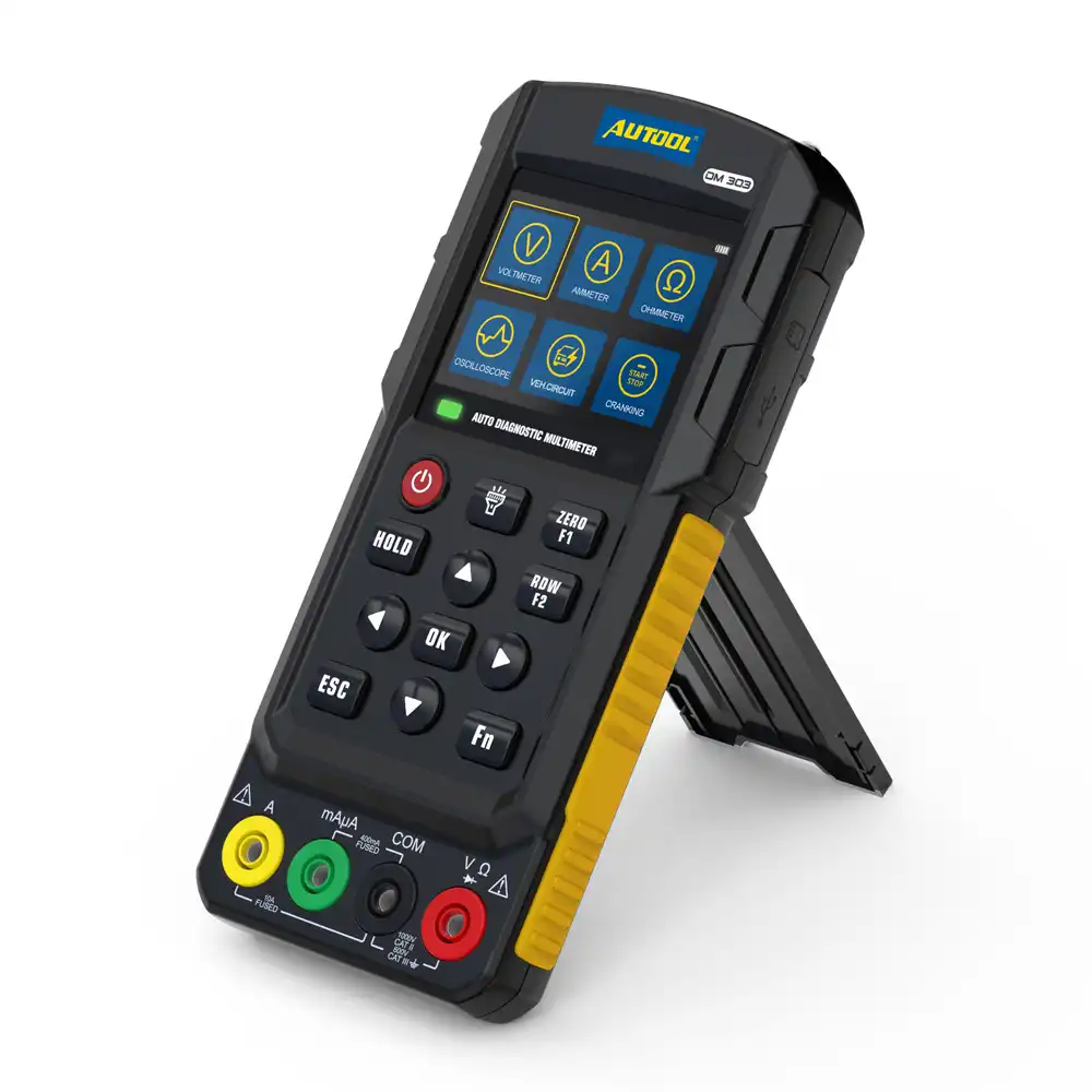 AUTOOL DM303 12-in-1 Automotive Diagnostic Oscilloscope & True-RMS Multimeter (CAN/LIN · Injector · Signal Generator)